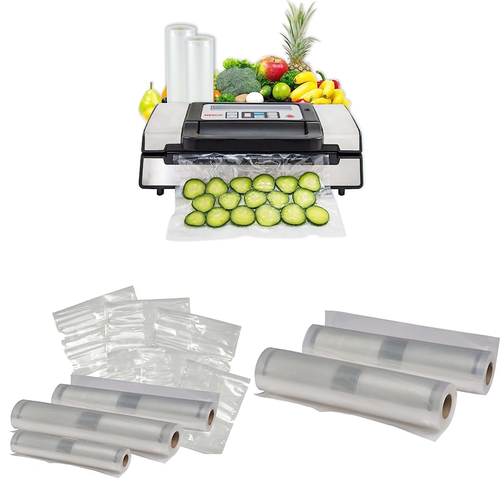 Nesco Deluxe Food VS12 Vacuum Sealer, 130 Watts & Nesco VS07V Vacuum