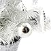 IDS Home 12inch Mini Desk Top Table Top Decorated Christmas Tree with Bows & Baubles Ornaments Decorations, White