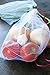 Eco Produce Bag Reusable Mesh Produce Bags, Set of 5 White Mesh Bags With Color Draw Strings and Tags