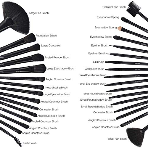 Make-Up-Pinsel-Set-Professionelles-32-pcs-Kosmetikpinsel-Foundation-Gesicht-pinsel-Augen-pinsel-Lippen-pinsel-Lidschatten-Brush-with-schwarze-Nylon-tasche-32er-in-Black