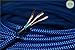 Royal Blue 10 ft 3-wire ZigZag Cloth Covered 3-Wire Round Cord. Vintage Lamps Lights, rayon UL Certificated