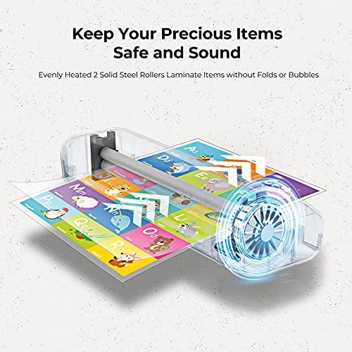 Laminator Machine, Willing Thermal Laminator for A4/A6 with 20 Laminating Pouches, Personal Laminator for Home Use School Teachers Office Card Classroom, 9 inches, Lightweight and Portable