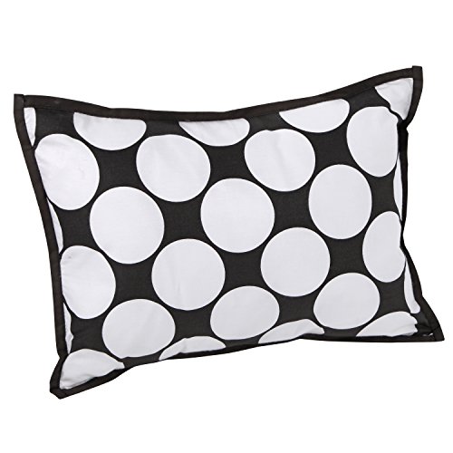 Bacati - Dots/pin Stripes Black/white Dec Pillow
