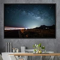 Framed Canvas Wall Art Light Exposure Colorful Industrial Lights Multicolor Neon Photography Places Portrait Realism - 16x24 inches