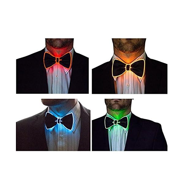 Denshine LED Light up Bow Tie for Men Voice-Activated Drive Bow Tie Costume Accessory for New Years/Christmas/Halloween…
