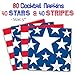 Stars and Stripes - 80 Paper Straws + 80 Beverage Napkins - American Flag Theme, Red White and Blue Party Supplies for Fourth of July, Memorial Day and Patriotic Events