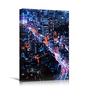 signwin Canvas Wall Art City Lightscape Cityscape Colorful...