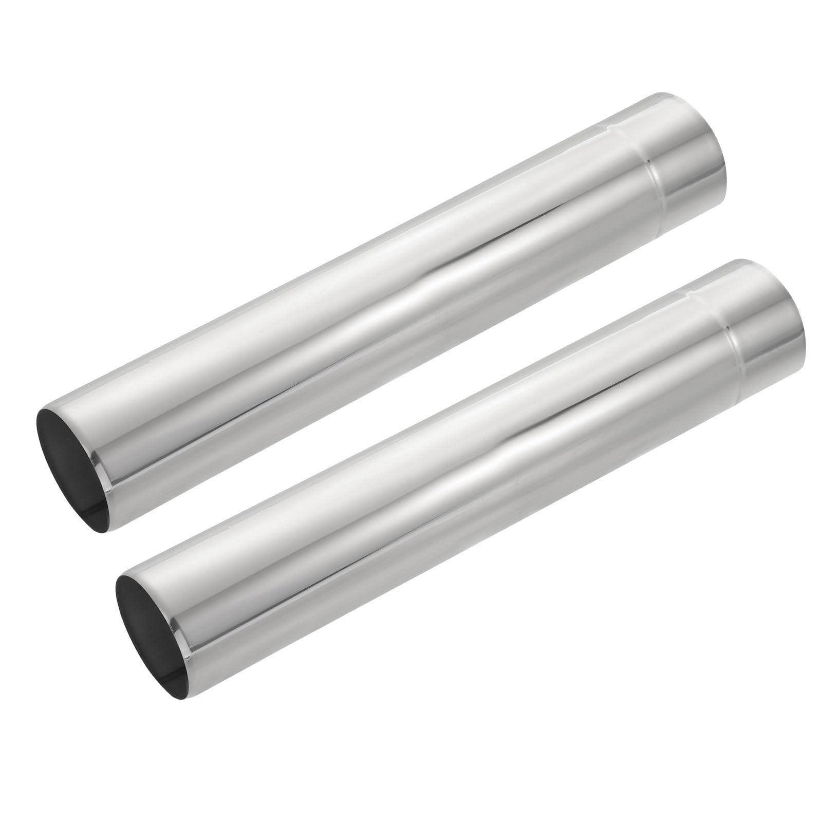 PATIKIL 2.95 Inch Stove Pipe, 2Pcs Stainless Steel Thickened Lengthen Straight Tent Stove Chimney Pipe Flue Extension for Camping Stove Vent Smoke Exhaust, 16.93 Inch Length