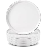 Cabaubl Porcelain Dinner Plates Set of 6,8 Inch Round Dessert Salad Plates,White Ceramic Dinner Plate with Lipped Edges for Dessert Salad Appetizers,Microwave,Dishwasher Safe,Scratch Resistant