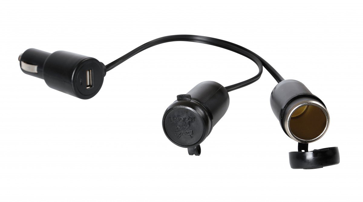 Lampa 38966 Type Plug USB Cigarette Lighter Socket with Dual 12/24 V