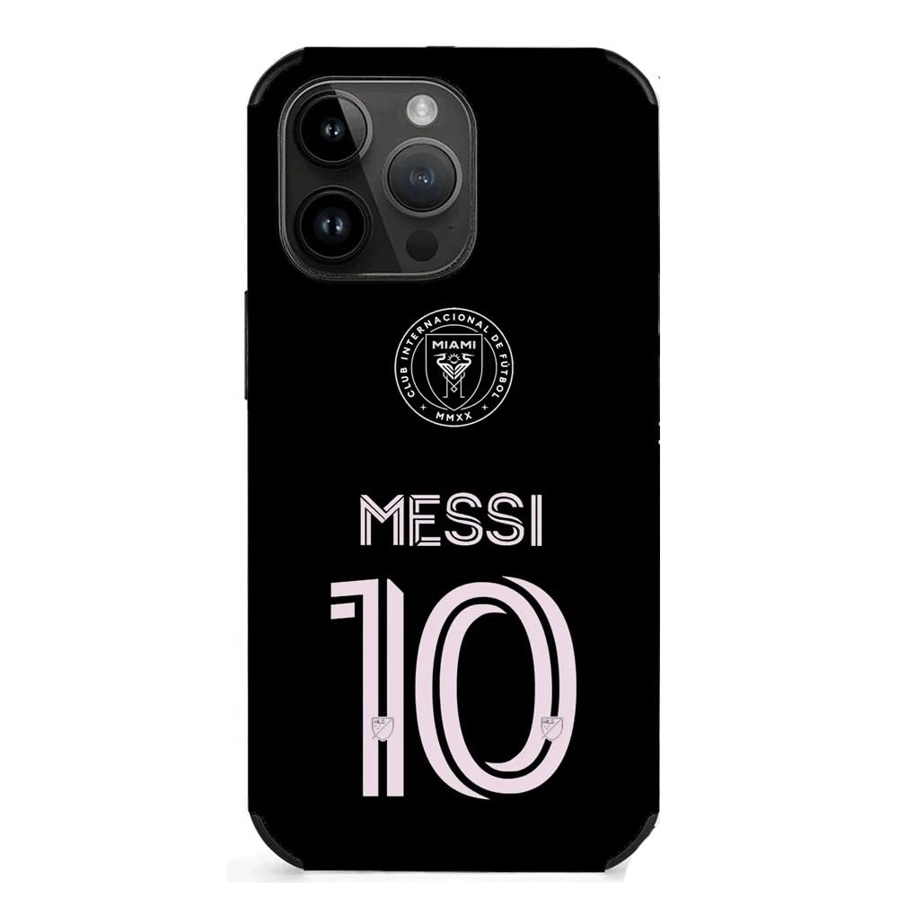 EZB Lionel Messi Themed iPhone Phone Case | Black and White Flexible Shock Absorbant Cool Phone Cover | Messi Inter Miami 10 Case (iPhone XR)
