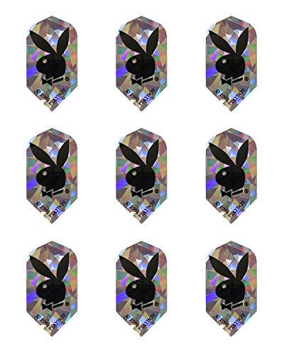 Winmau Playboy Slim Dart Flights - 3 Sets of Flights (9 Flights Total) (Playboy Black Bunny Holographic)