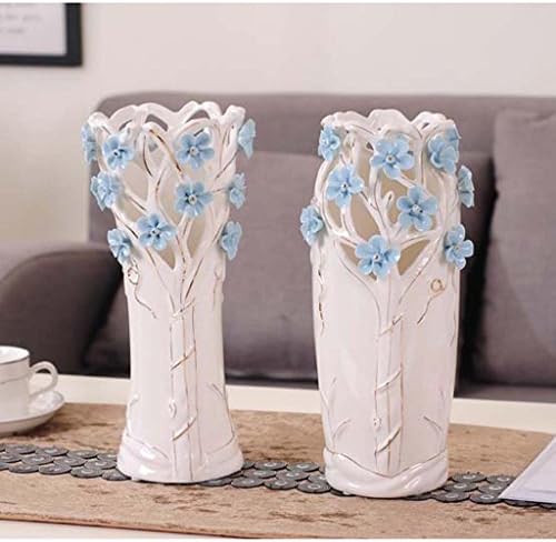 PEIPEI SHOP- Modern Minimalist Home Decoration Do Not Forget Me Dry Vase Ceramic Living Room Flower Arrangement Creative Crafts TV Cabinet (Color : Blue)