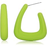 RUOFFETA Acrylic Huggie Statement Earrings, Colorful Dome Huggie Hoop Earrings for Women