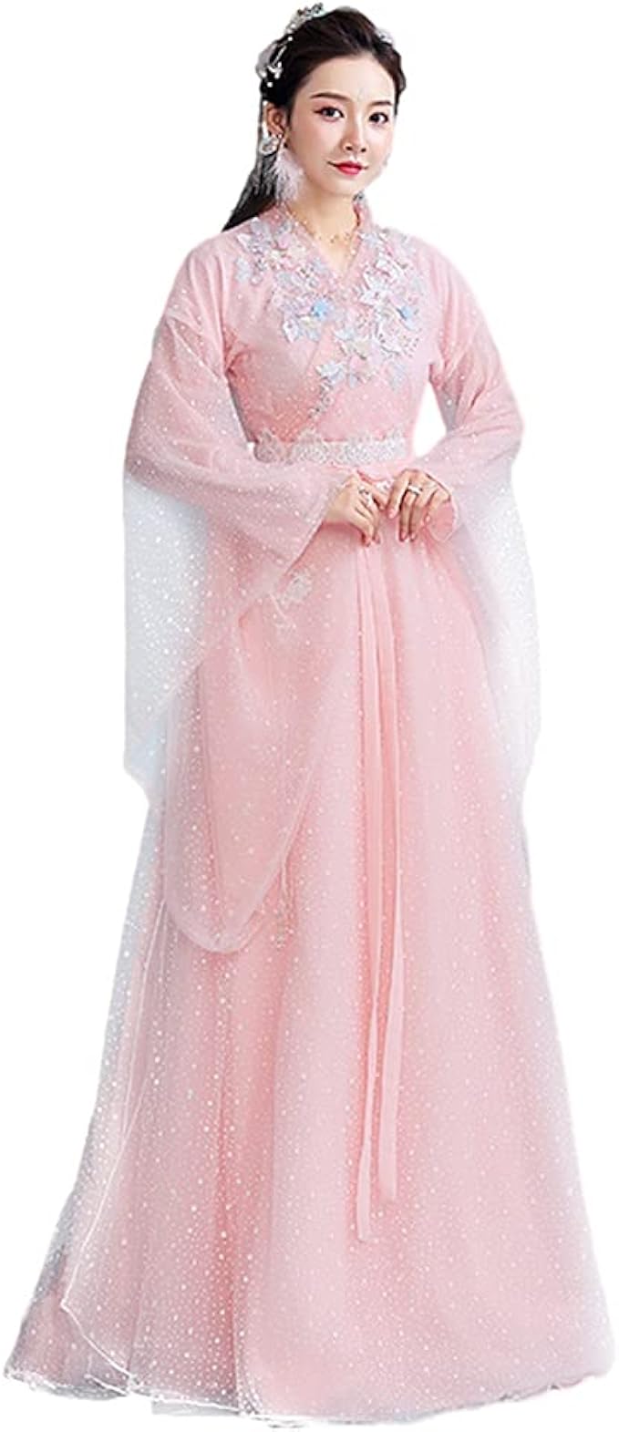 Amazon 漢服 女性のための中国の漢服ドレス 伝統的なプリンセスドレスアップ エレガントな妖精のスカート ステージショー用の仮装コスチューム ピンク サイズ Xxxl コスプレ 仮装 通販