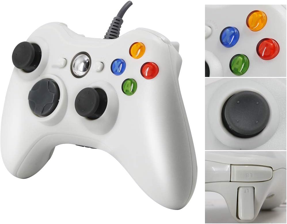 Funcilit Xbox 360 Wired Controller for Windows & Xbox 360 Console Black: Computers & Accessories