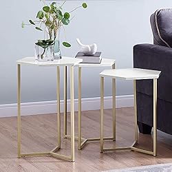 Walker Edison Modern Hexagon Nesting Side End Table