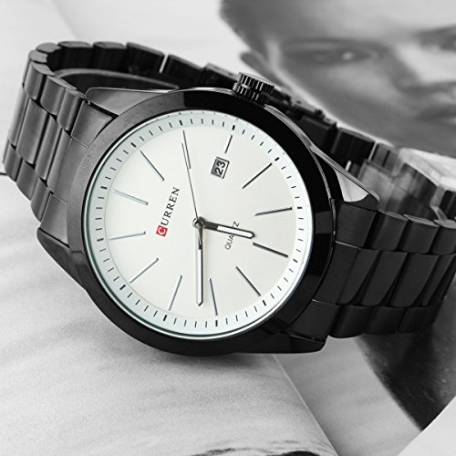 curren black stainless steel watch