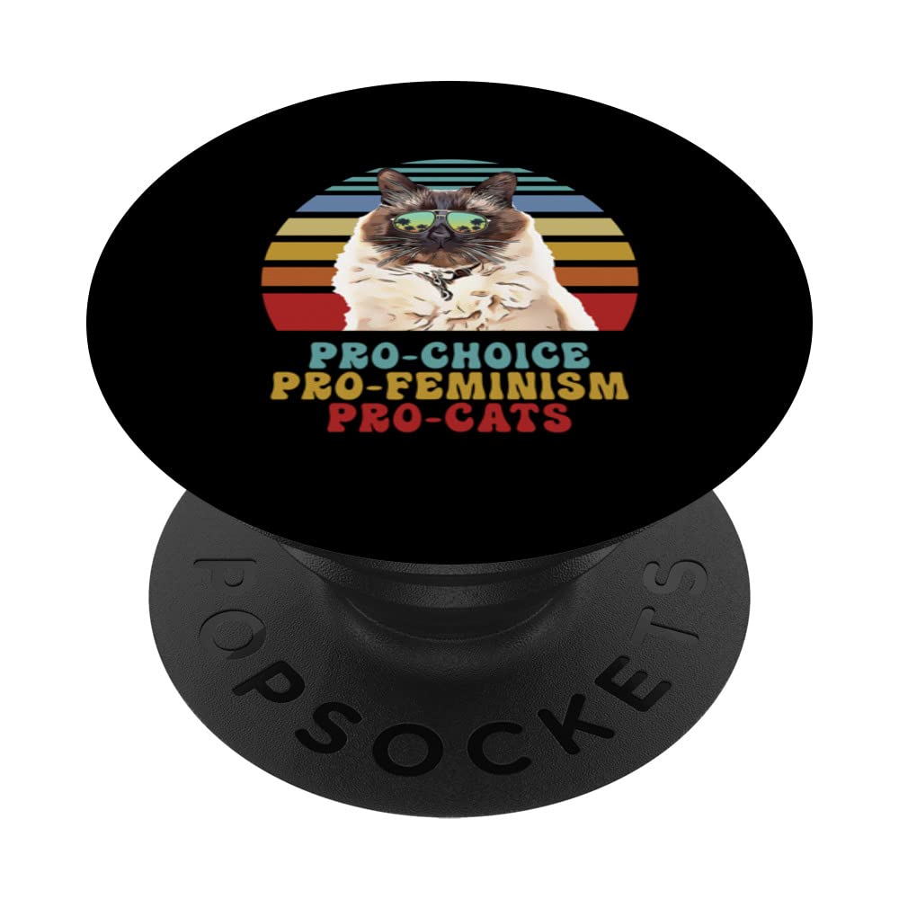 Pro Choice Pro Feminism Pro Cats Women's Rights Feminist PopSockets Swappable PopGrip