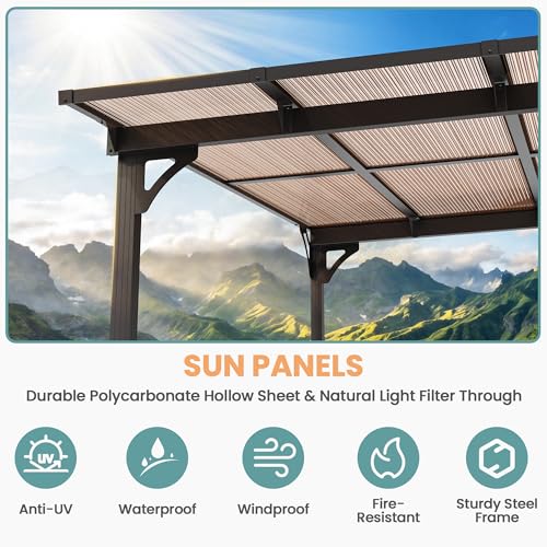 Pamapic 10x10FT Wall Mounted Gazebo Review: Hardtop Lean-to Patio Awning image 23