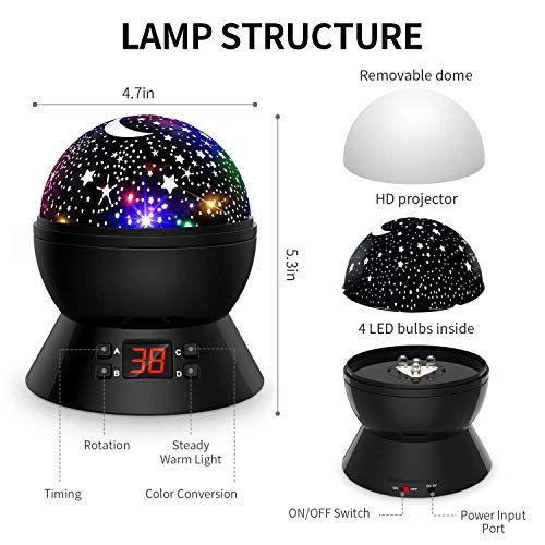 image for FKANT Star Projector, Night Lights for Kids 360-Degree Rotating Star M