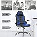 Racing Style Leather Gaming Chair,Ergonomic Swivel Rolling Chair Computer Office Chair(Blue)