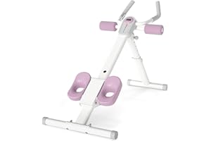 Goplus Adjustable Ab Trainer Machine, Foldable Ab Workout Equipment with Knee Protection, LCD Monitor, Home Gym Abdominal Tra