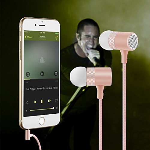 Headphones, HokoAcc In-Ear Earbuds Noise Isolation Headsets Heavy Bass Earphones with Microphone for iPhone iPod / Android Devices - Thumbnail 4