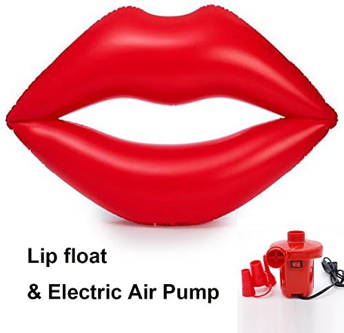 HOMEJU Inflatable Lips Pool Floaties Perfect Swimming Pool Float with Electric Air Pump Great for Summer Outdoor Parties Relaxing for Adults