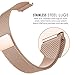 amBand Fully Magnetic Closure Clasp Mesh Loop Milanese Stainless Steel Metal Replacement Band Bracelet Strap for Men's Women's watch, Rose Gold 18mm