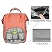 Hynes Eagle Water Resistant Diaper Backpack Multipurpose Baby Travel Bag for Dad or Mom Coral Red
