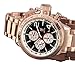 Konigswerk Mens Rose Gold Tone Bracelet Watch Black Dial Large Face Multifunction Day Date AQ201743G