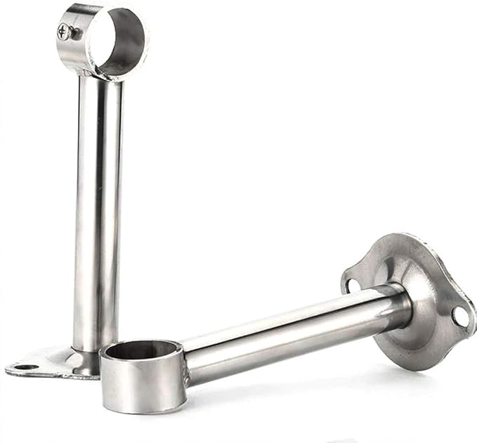 Tiberham Wardrobe Rail Rod Support Bracket, 2PCS Stainless Steel Ceiling Mount