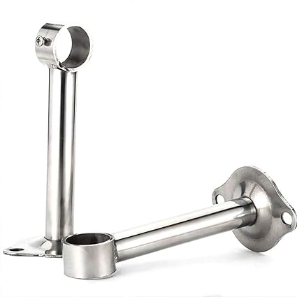 Tiberham Wardrobe Rail Rod Support Bracket 2pcs Stainless Steel
