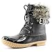 DailyShoes Women's Snow Booties Up Ankle Buckle Duck Padded Mud Rubber Rain Boots