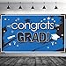 Blulu Class of 2025 Congrats Grad Banner for Graduation Party Supplies 2024, Large 70.87 x 43.31 Inch Graduation Decorations Fabric Graduation Backdrop for High School College University(Blue)