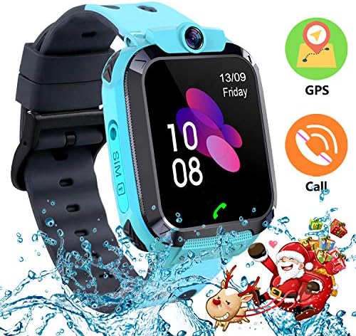 Themoemoe Kids Smartwatch, Smart Watch for Kids for 3-12 Year Old GPS/LBS Tracker with Camera Game Phone Call Compatible with Android iOS (2G Blue)