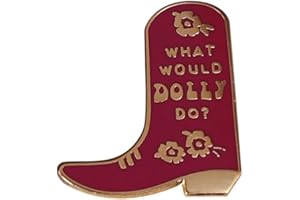GQN KUPOOL What Would Dolly Do? Cowboy Boot Metal Brooch Pin Country Music Boots Hard Enamel Lapel Pin Badge for Bookbags