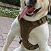 SHI RUI Water-Resistant Tactical Military K9 Dog Harness Vest Walking Hiking Hunting MOLLE Training Harness for Service Dog (L, Tan)