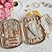 BAGSMART Travel Jewelry Storage Cases Jewelry Organizer Bag for Necklace, Earrings, Rings, Bracelet, Soft Pink