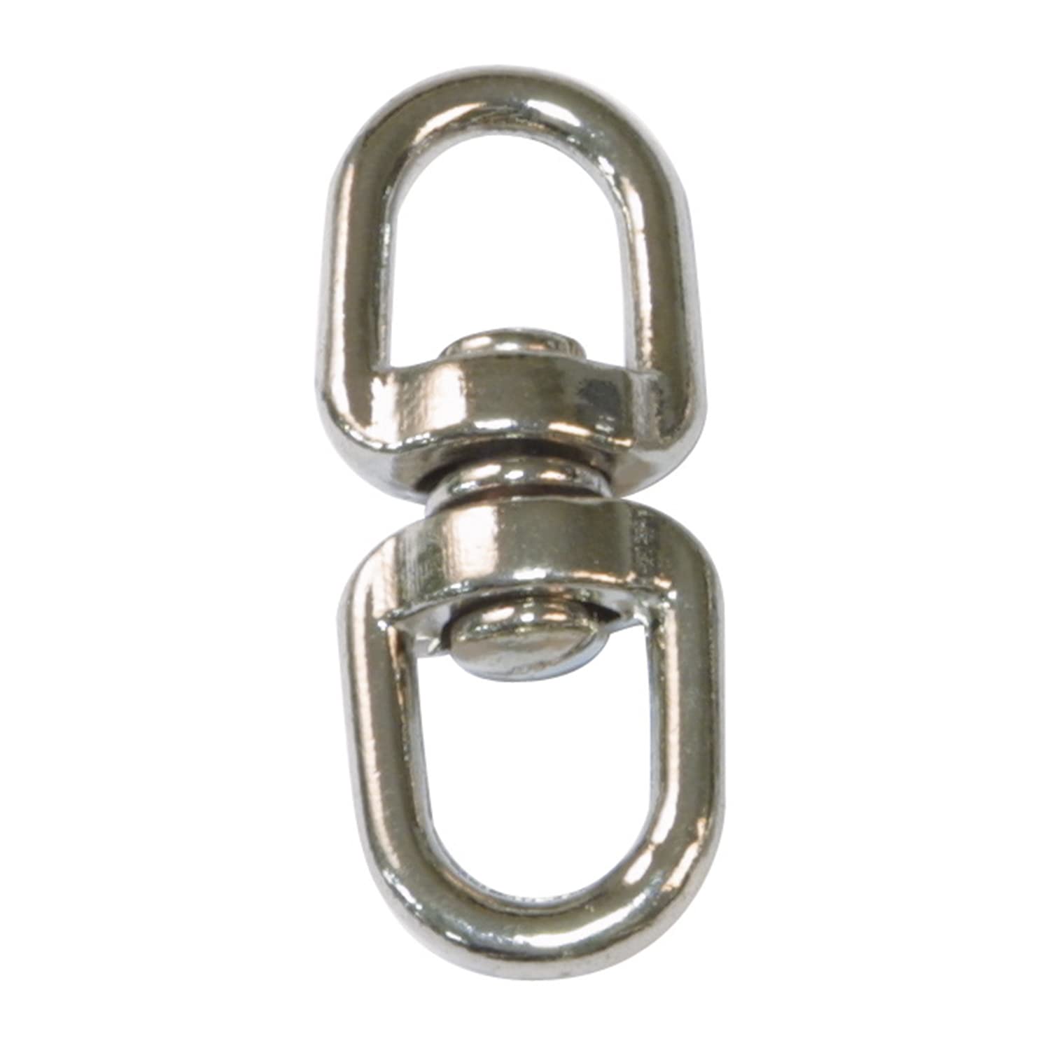 Amig - Mod. 30140 Nickel-Plated Steel Swivel Ring | Double Eye Anchor Connects with Shackles and Carabiners and Prevents Ropes, Chains or Tapes from Reinforcing | Measurements: Ø 3.8 x 50 mm
