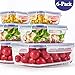 C CREST [6-Pack] Large Glass Food Storage Containers, Meal Prep Containers, Glass Containers for Food Storage with Lids, Airtight, Leakproof, BPA-Free