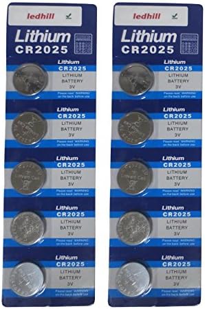 Ledhill 10-Piece CR2025 3V Lithium Cell works great for Withings® Activite Watch (pack of 10)