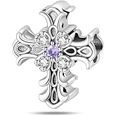 CYCUFF 925 Sterling Silver Charms Suitable for Bracelets Charms Beads, Charm Necklaces Jewellery Gift for Women Family Friends (Romantic Classical Cross Beads)