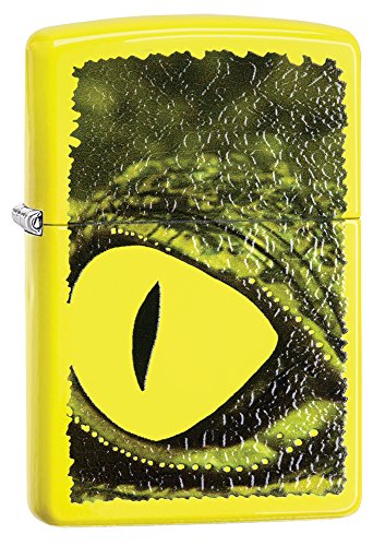 Zippo Alligator Eye Pocket Lighter, Neon Yellow