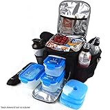 Undeniable Atlas Meal Prep Bag - The Complete Meal Management System Includes Leak-proof Portion Control Containers + 3 Ice Pack & Padded Shoulder Strap