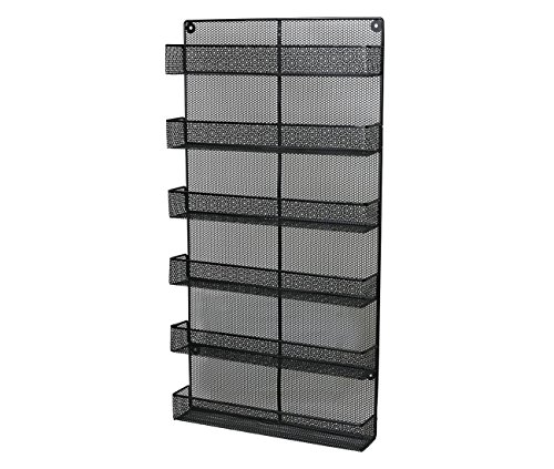 ESYLIFE 6 Tier Wall Mounted Spice Rack Organizer - Made of Sturdy Punching Net, Black - Thumbnail 5