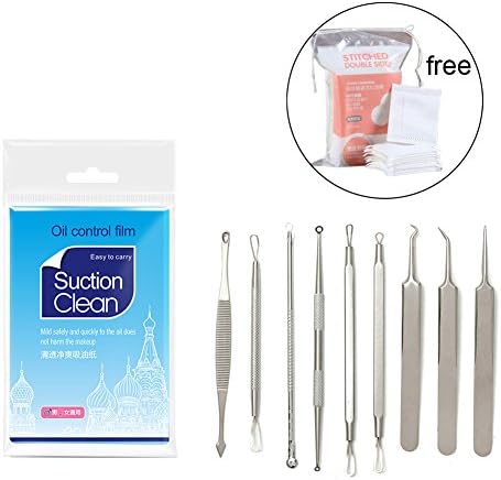 Blackhead and Blemish Remover Kit , Aooher Oil Absorbing Sheets 100PCS , Makeup Facial Soft Cut Cotton Unbleached 50pcs