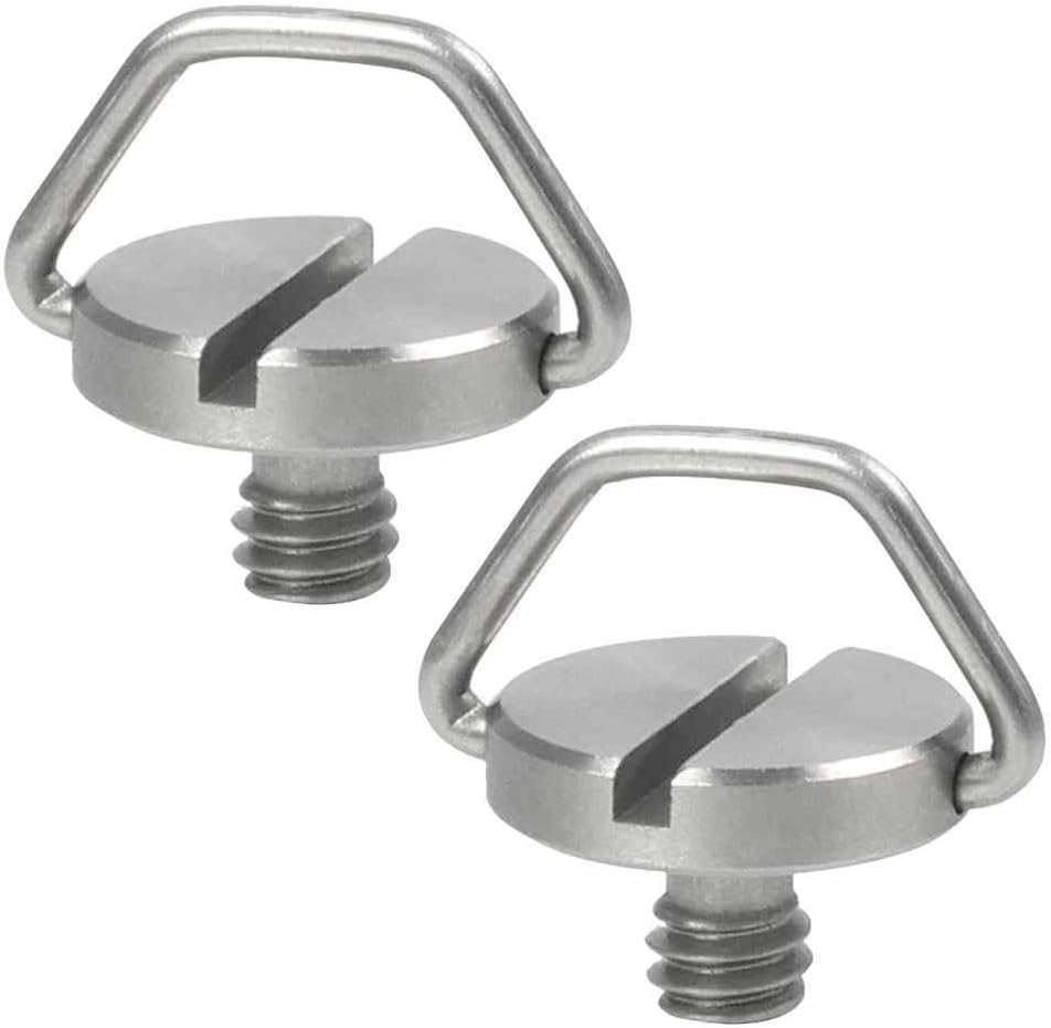 'Gran Voo Pack of 2 SR 61 1/4 D-Ring Screw Stainless Steel For Camera Tripod Monopod Quick Release Plate Ball Head