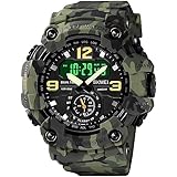 Gosasa Heren Horloges Multifunctionele Militaire S-Shock Sport Horloge LED Digitale Waterdichte Alarm Horloges, A_1520_camouflage & groen, Big, Digitaal